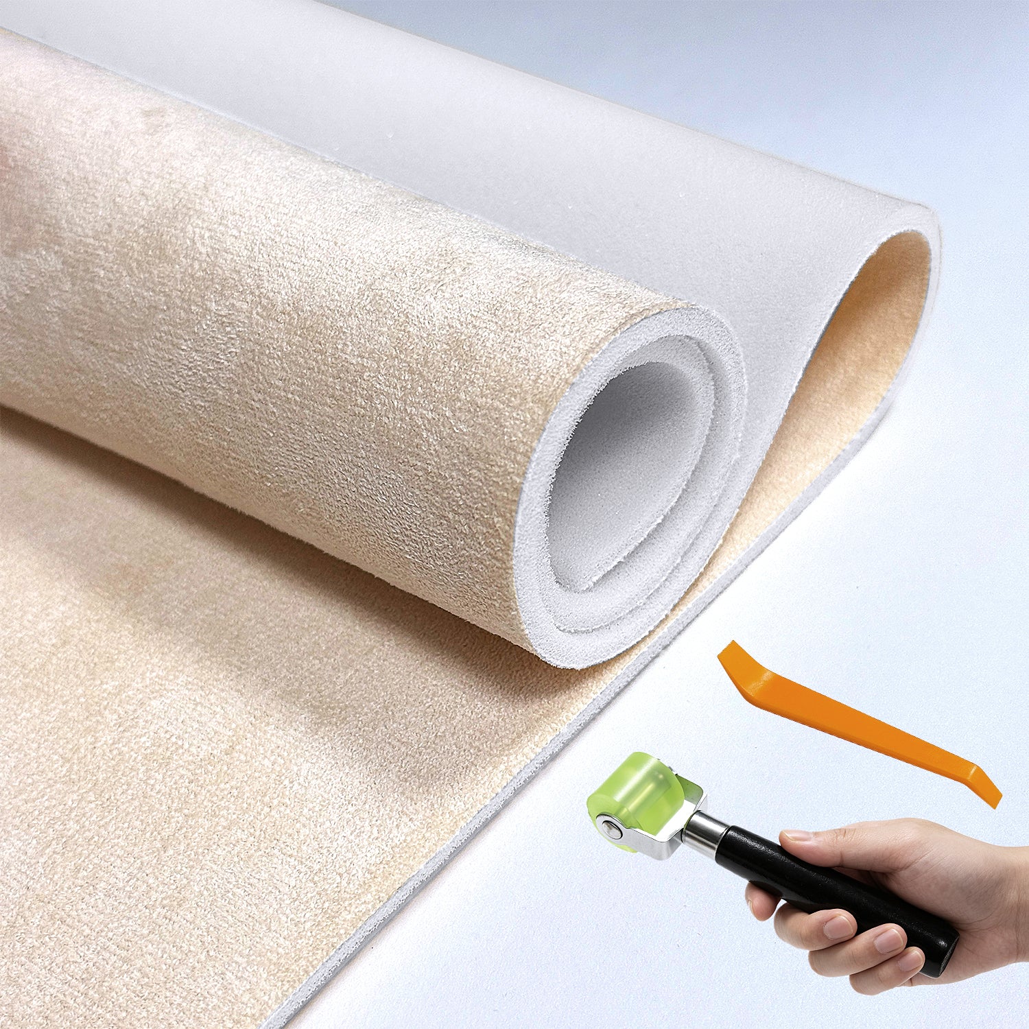 Car suede roof pad -3mm thick sponge base -200cm * 140cm/300cm × 140cm, suitable for car/SUV/truck, car roof modification