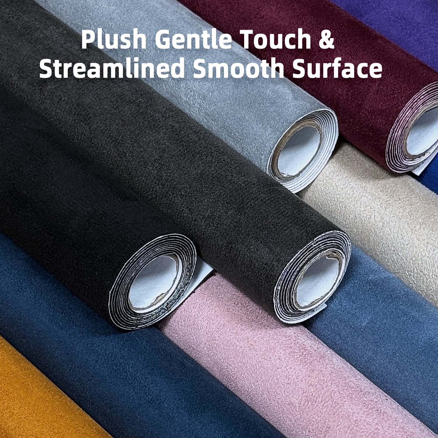 Self-adhesive suede fabric, size 50×140cm, ideal for automotive interior refitting. Perfect for covering dashboards, trunk side panels, wheel arch trims, door panels and other auto interior parts.