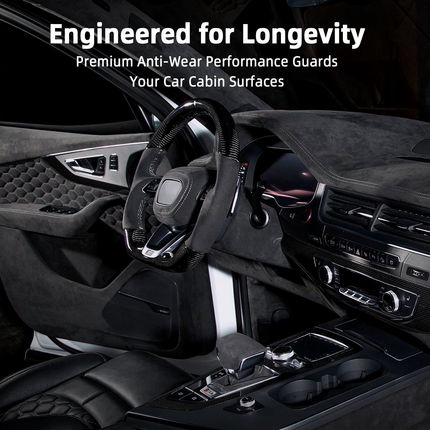 Self-adhesive suede fabric, size 50×140cm, ideal for automotive interior refitting. Perfect for covering dashboards, trunk side panels, wheel arch trims, door panels and other auto interior parts.