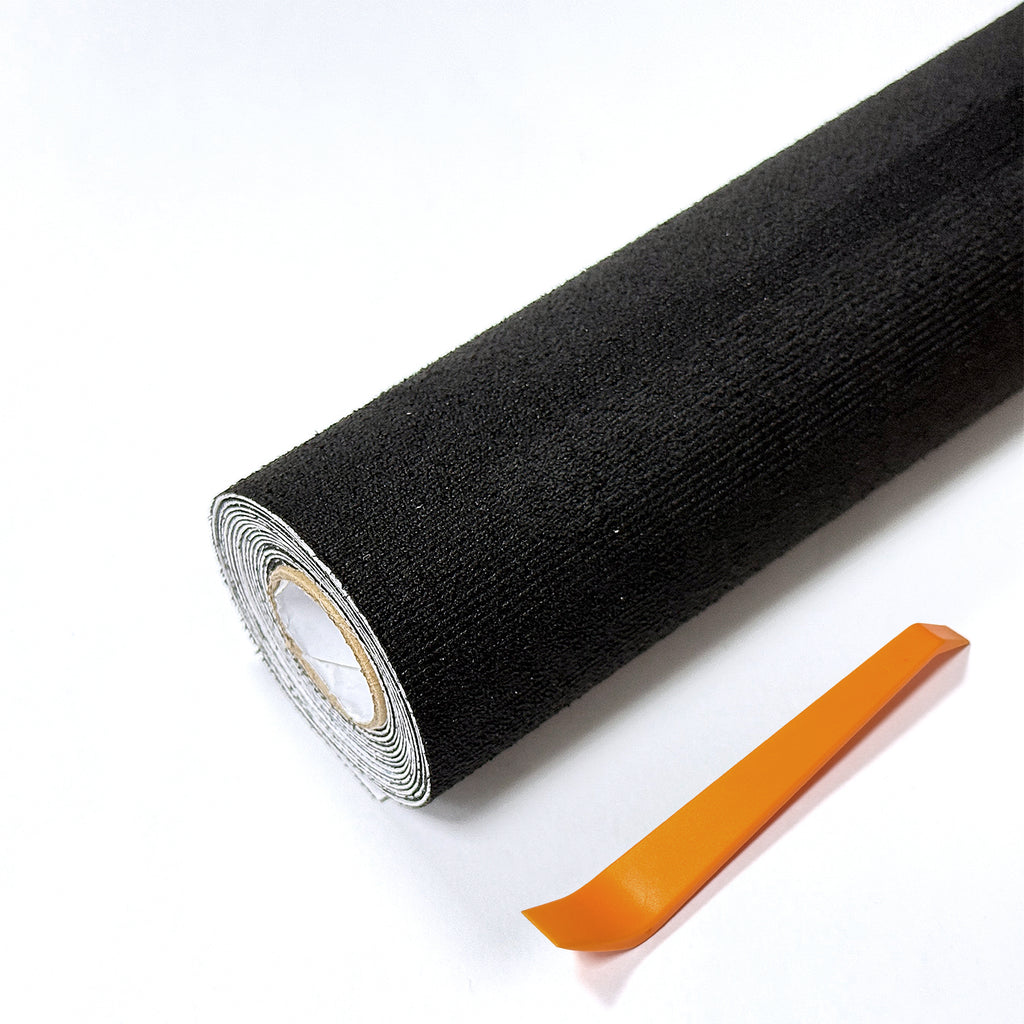 Self-adhesive suede fabric, ideal for automotive interior modification including dashboards, trunk side panels, wheel arch trim panels, door panels and more.