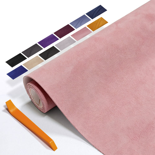 Self-adhesive suede cloth in 40×140cm size. Designed for partial automotive interior wrapping. Perfect for door panels, wheel arch trims, small decorative parts and touch-up modification.